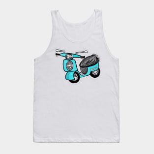 Turquoise scooter Tank Top